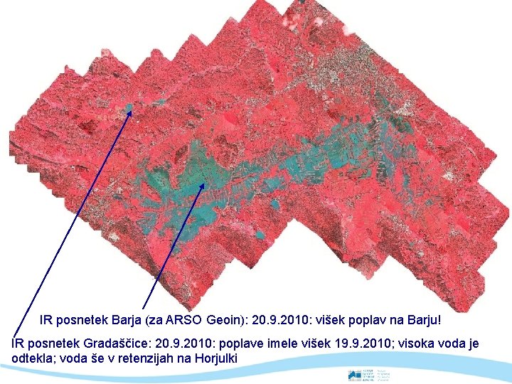 IR posnetek Barja (za ARSO Geoin): 20. 9. 2010: višek poplav na Barju! IR