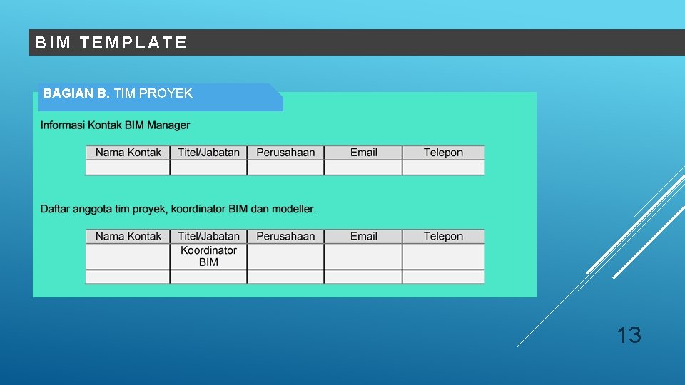 BIM TEMPLATE BAGIAN B. TIM PROYEK 13 