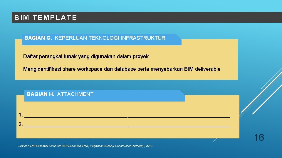 BIM TEMPLATE BAGIAN G. KEPERLUAN TEKNOLOGI INFRASTRUKTUR Daftar perangkat lunak yang digunakan dalam proyek