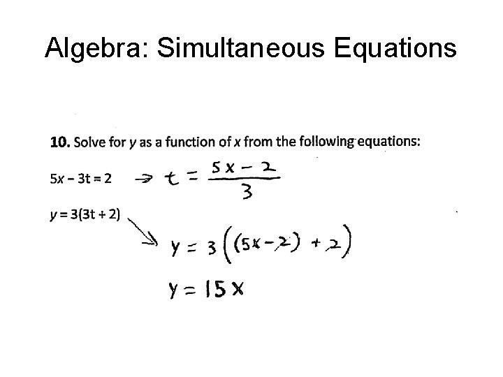 Algebra: Simultaneous Equations 