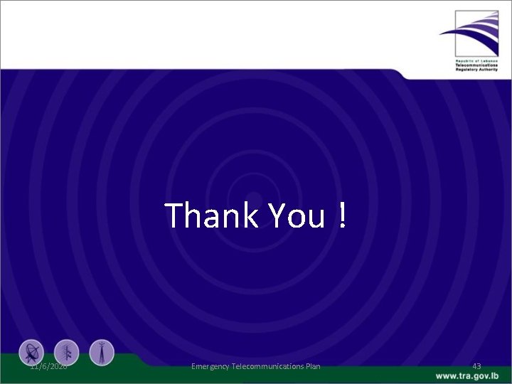 Thank You ! 11/6/2020 Emergency Telecommunications Plan 43 
