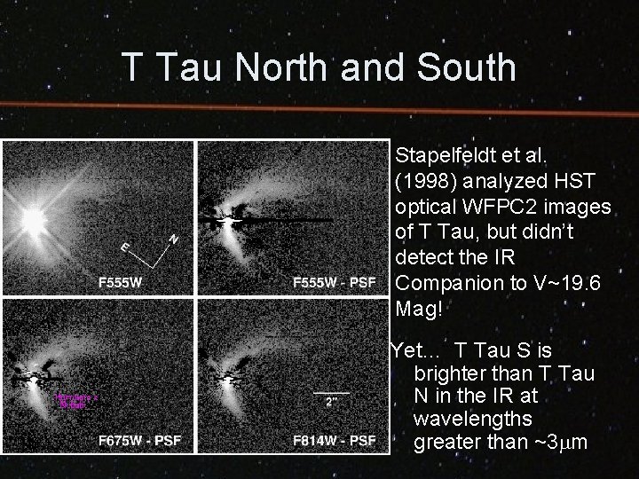 T Tau North and South Stapelfeldt et al. (1998) analyzed HST optical WFPC 2
