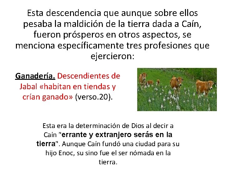 Esta descendencia que aunque sobre ellos pesaba la maldición de la tierra dada a