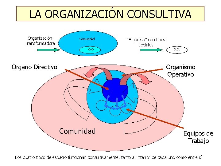LA ORGANIZACIÓN CONSULTIVA Organización Transformadora Comunidad O. O. Órgano Directivo “Empresa” con fines sociales