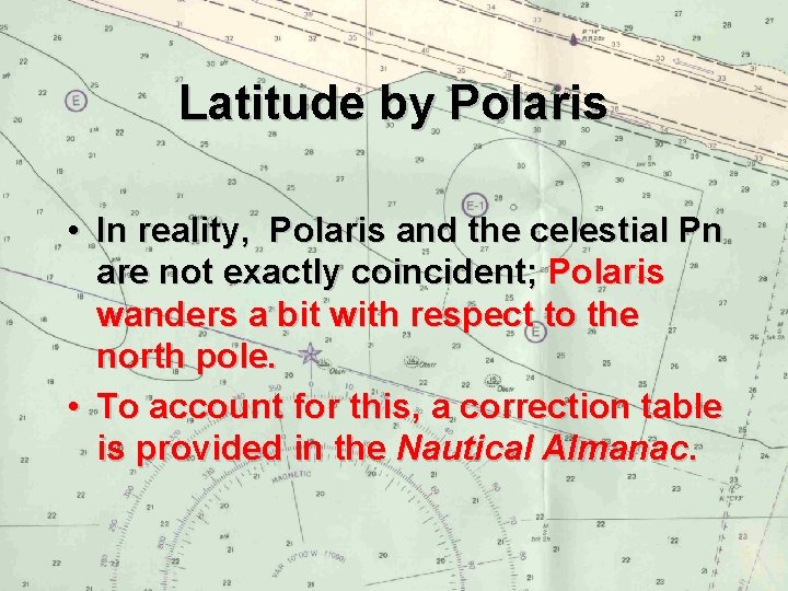 Latitude by Polaris • In reality, Polaris and the celestial Pn are not exactly
