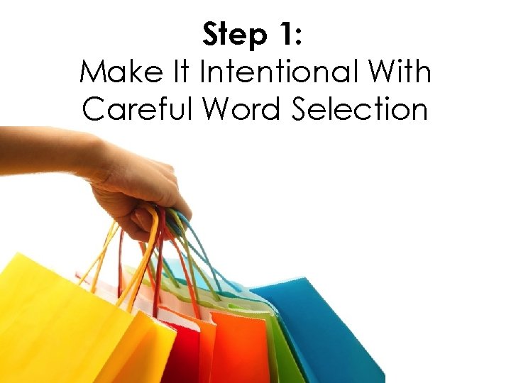 Step 1: Make It Intentional With Careful Word Selection 