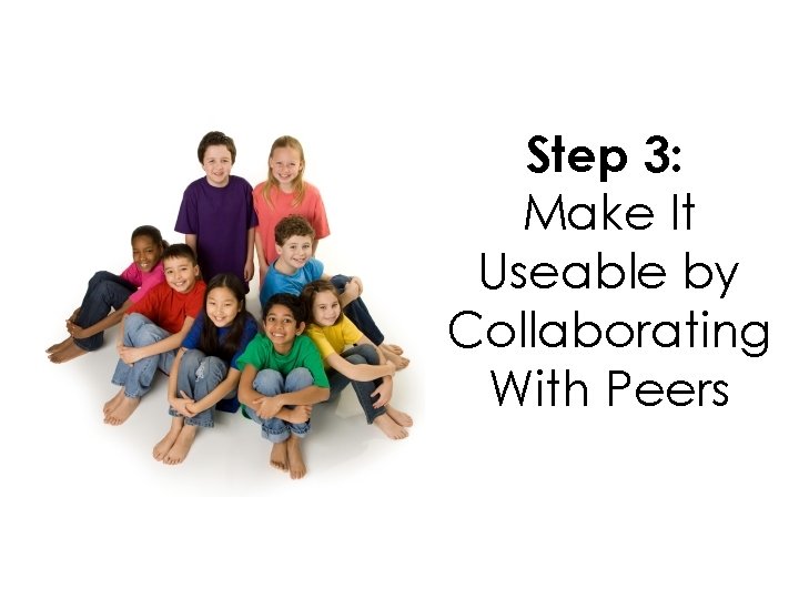 Step 3: Make It Useable by Collaborating With Peers 
