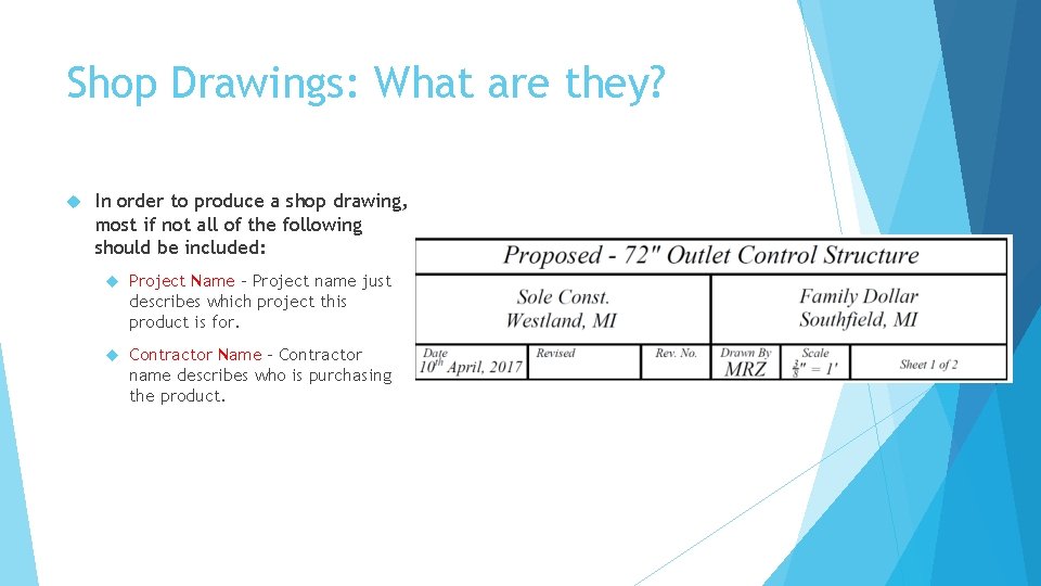 Shop Drawings: What are they? In order to produce a shop drawing, most if