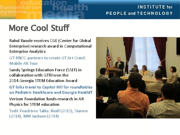 More Cool Stuff Rahul Basole receives CGE (Center for Global Enterprise) research award in