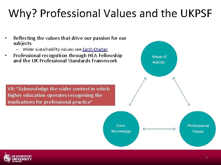 Why? Professional Values and the UKPSF • Reflecting the values that drive our passion