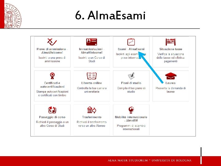 6. Alma. Esami 