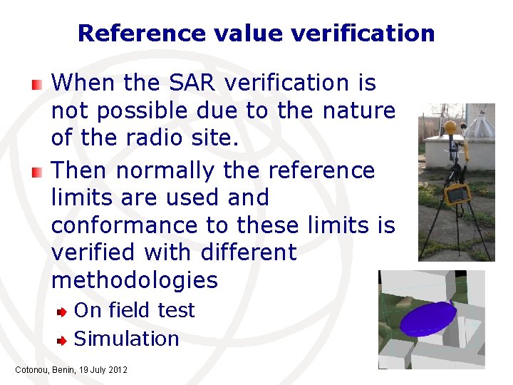 Reference value verification When the SAR verification is not possible due to the nature