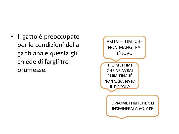  • Il gatto è preoccupato per le condizioni della gabbiana e questa gli