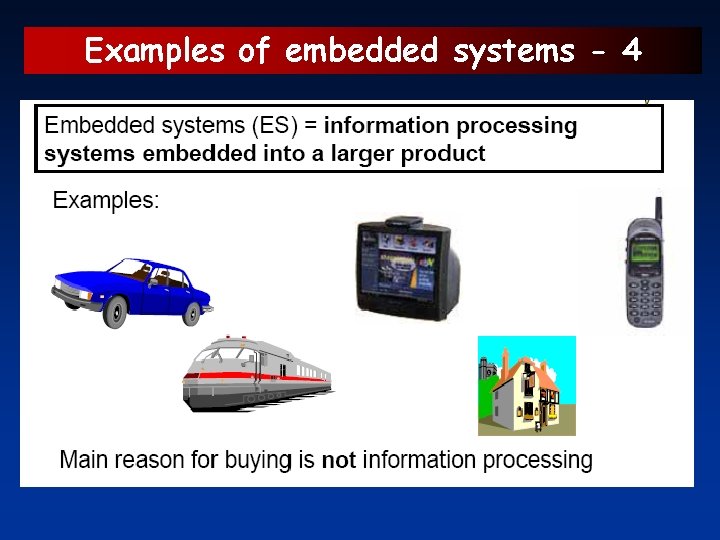 Examples of embedded systems - 4 