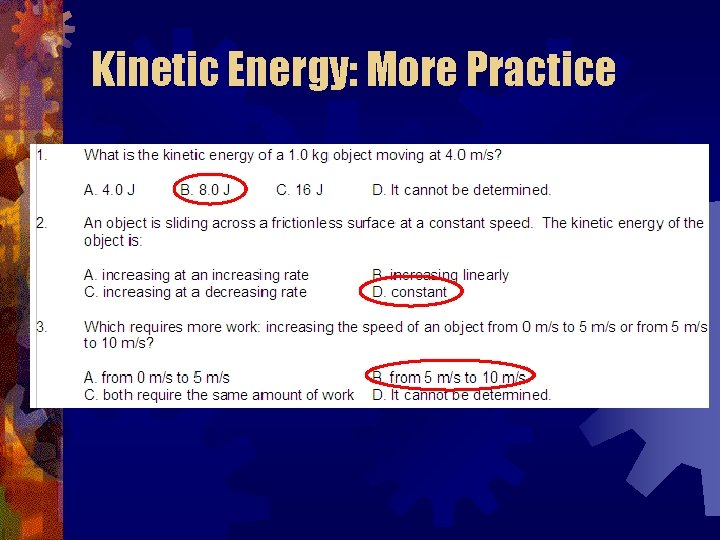 Kinetic Energy: More Practice 
