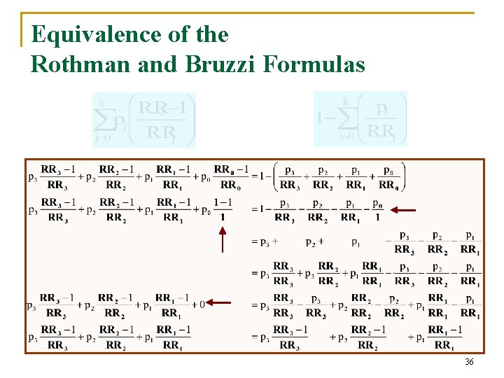 Equivalence of the Rothman and Bruzzi Formulas 36 