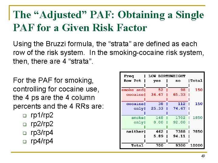 The “Adjusted” PAF: Obtaining a Single PAF for a Given Risk Factor Using the