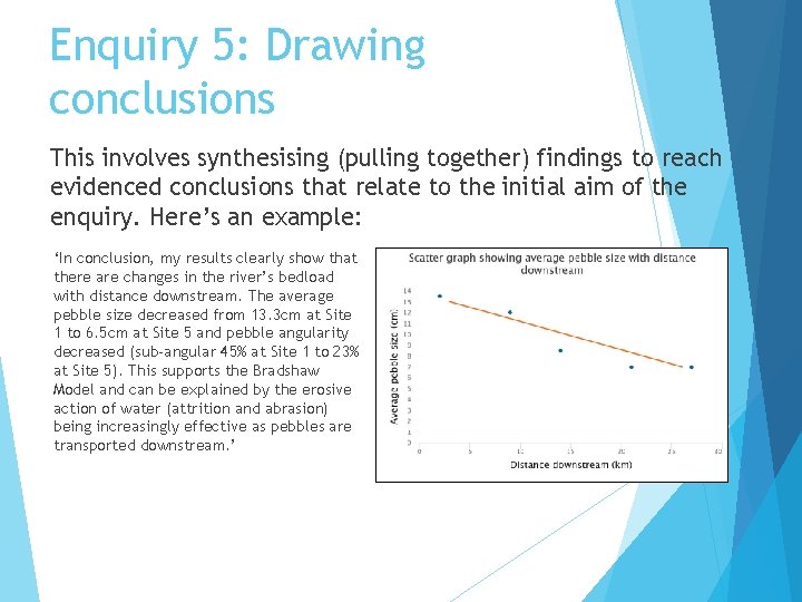 Enquiry 5: Drawing conclusions This involves synthesising (pulling together) findings to reach evidenced conclusions Enquiry 5: Drawing conclusions This involves synthesising (pulling together) findings to reach evidenced conclusions