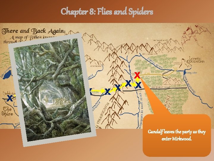 Chapter 8: Flies and Spiders X X X X Gandalf leaves the party as