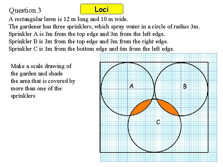 Question 3 Loci A rectangular lawn is 12 m long and 10 m wide.