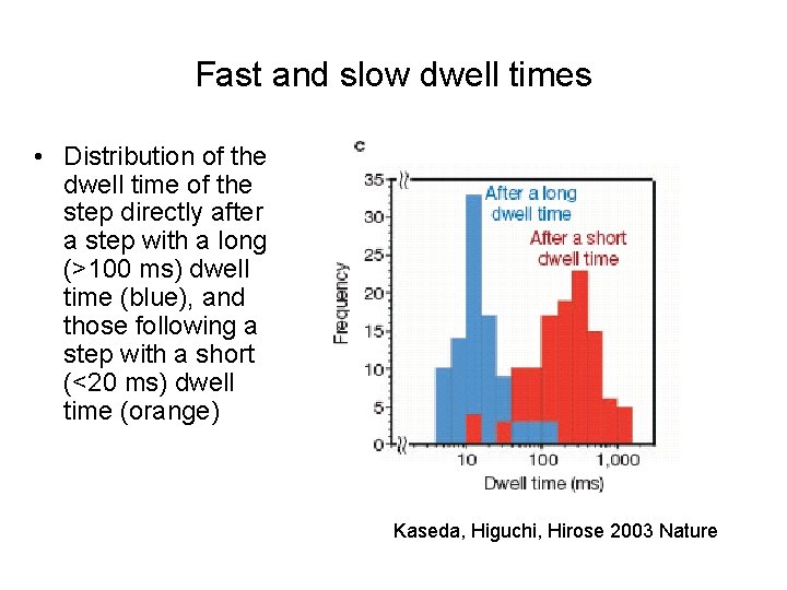 Fast and slow dwell times • Distribution of the dwell time of the step