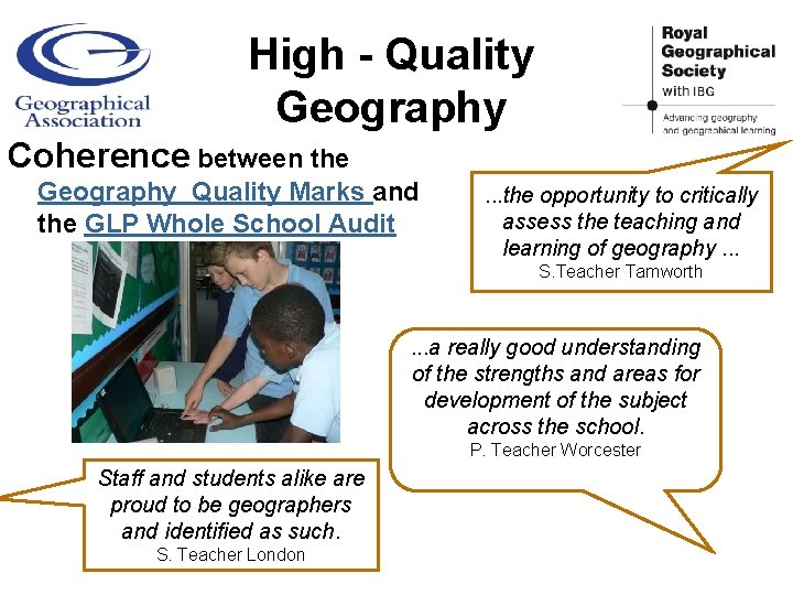 High - Quality Geography Coherence between the Geography Quality Marks and the GLP Whole