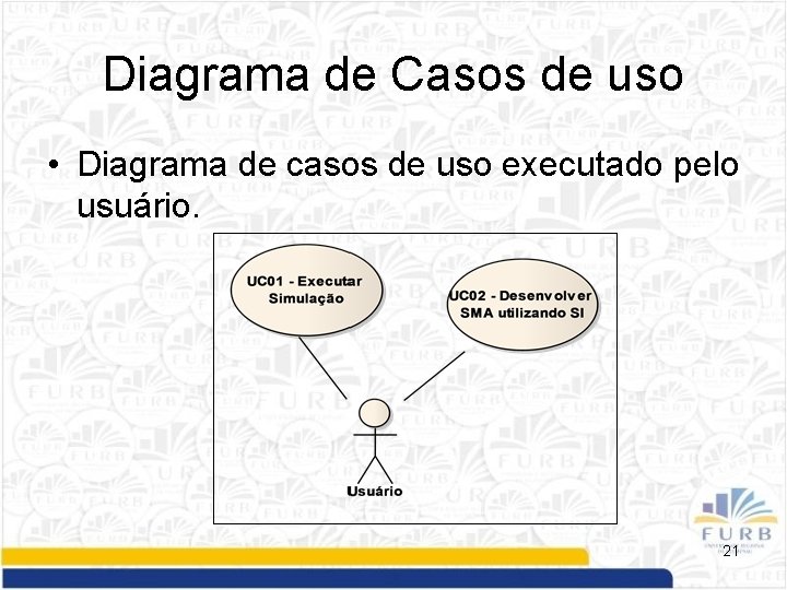 Diagrama de Casos de uso • Diagrama de casos de uso executado pelo usuário.