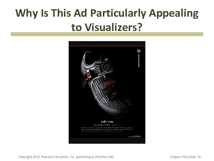 Why Is This Ad Particularly Appealing to Visualizers? Copyright 2010 Pearson Education, Inc. publishing
