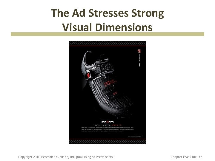 The Ad Stresses Strong Visual Dimensions Copyright 2010 Pearson Education, Inc. publishing as Prentice
