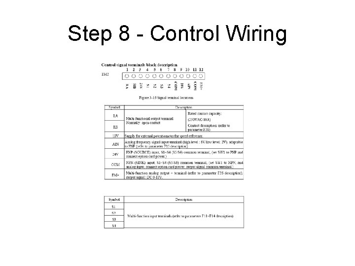 Step 8 - Control Wiring 
