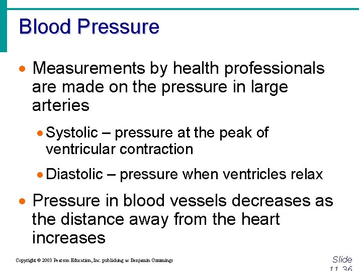 Blood Pressure · Measurements by health professionals are made on the pressure in large Blood Pressure · Measurements by health professionals are made on the pressure in large