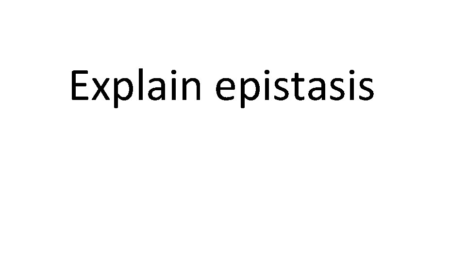 Explain epistasis 