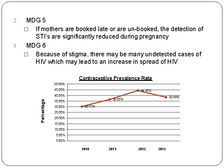 MDG 5 � If mothers are booked late or are un-booked, the detection of