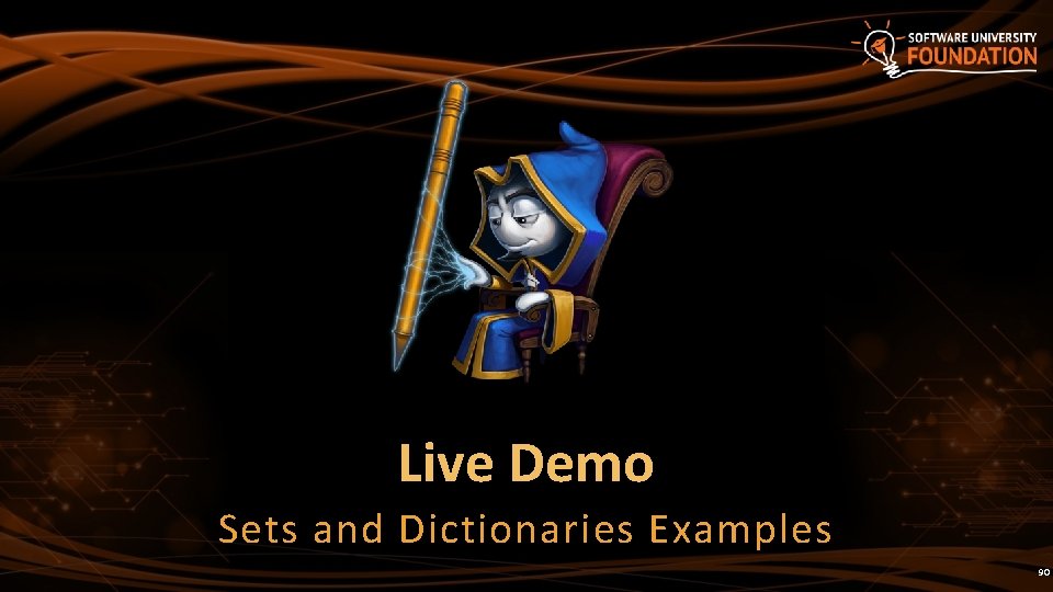 Live Demo Sets and Dictionaries Examples 90 