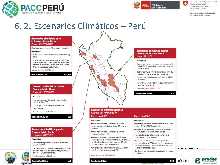 6. 2. Escenarios Climáticos – Perú SCNCC. MINAM 2010 