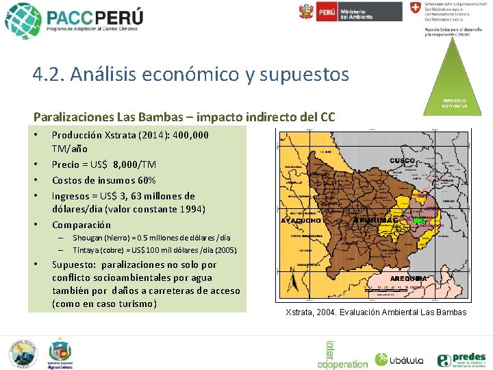 4. 2. Análisis económico y supuestos Paralizaciones Las Bambas – impacto indirecto del CC