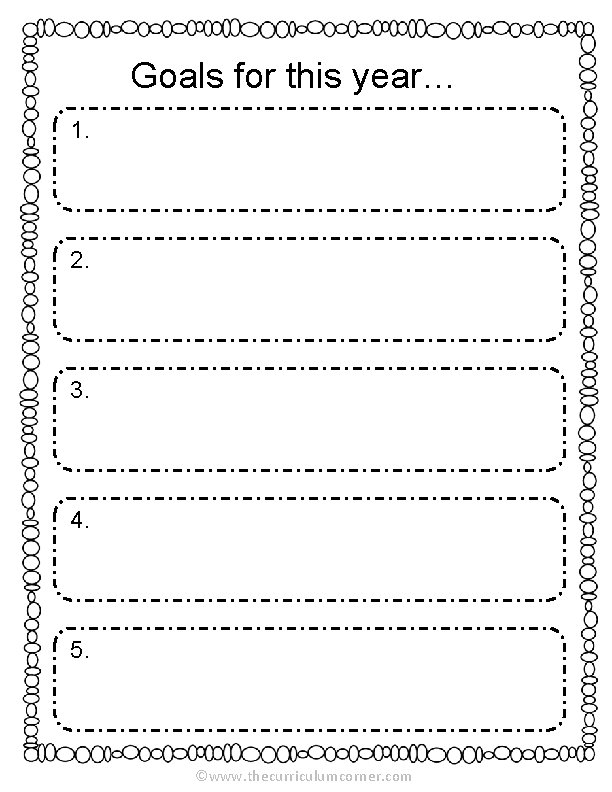 Goals for this year… 1. 2. 3. 4. 5. ©www. thecurriculumcorner. com 