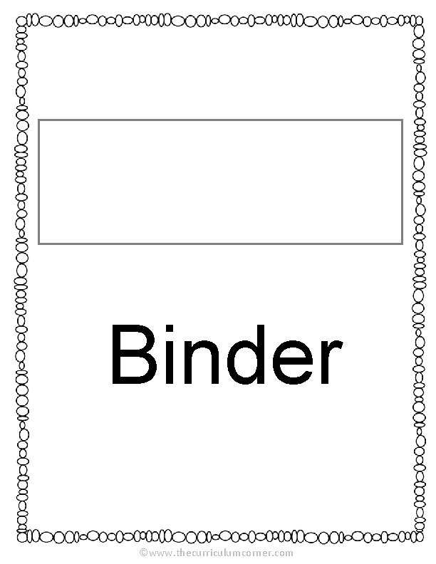 Binder ©www. thecurriculumcorner. com 