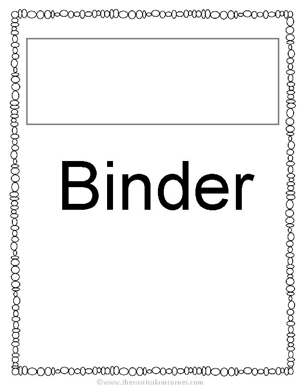 Binder ©www. thecurriculumcorner. com 