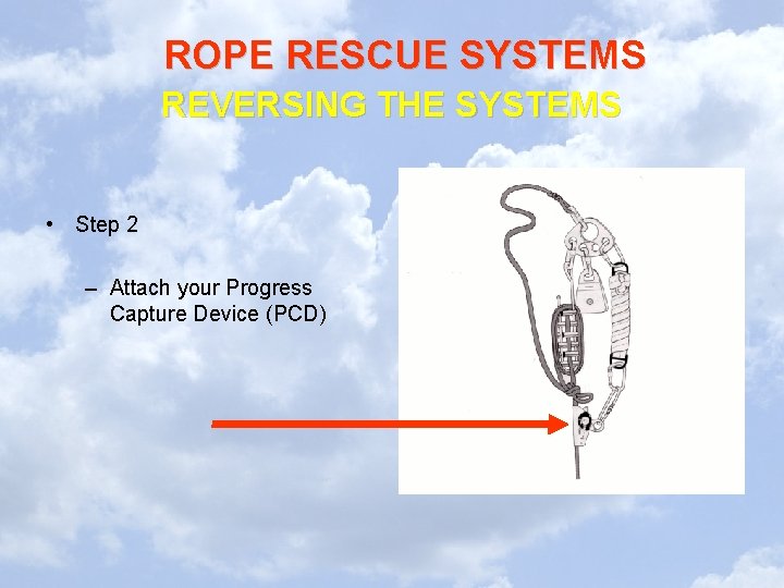 ROPE RESCUE SYSTEMS REVERSING THE SYSTEMS • Step 2 – Attach your Progress Capture