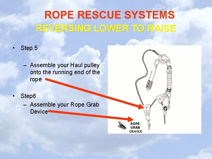 ROPE RESCUE SYSTEMS REVERSING LOWER TO RAISE • Step 5 – Assemble your Haul ROPE RESCUE SYSTEMS REVERSING LOWER TO RAISE • Step 5 – Assemble your Haul