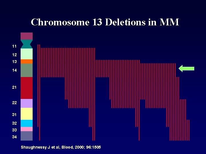 Chromosome 13 Deletions in MM 11 12 13 14 21 22 31 32 33