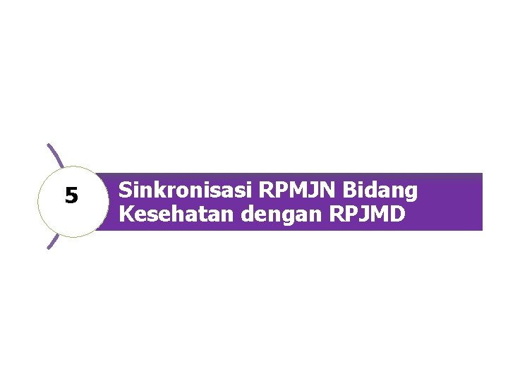 5 Sinkronisasi RPMJN Bidang Kesehatan dengan RPJMD 