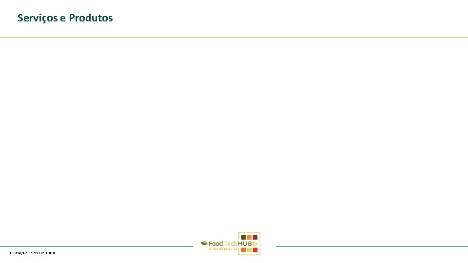 Serviços e Produtos APLICAÇÃO FOOD TECH HUB 