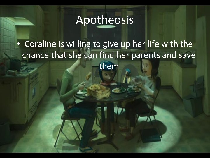 Apotheosis • Coraline is willing to give up her life with the chance that Apotheosis • Coraline is willing to give up her life with the chance that