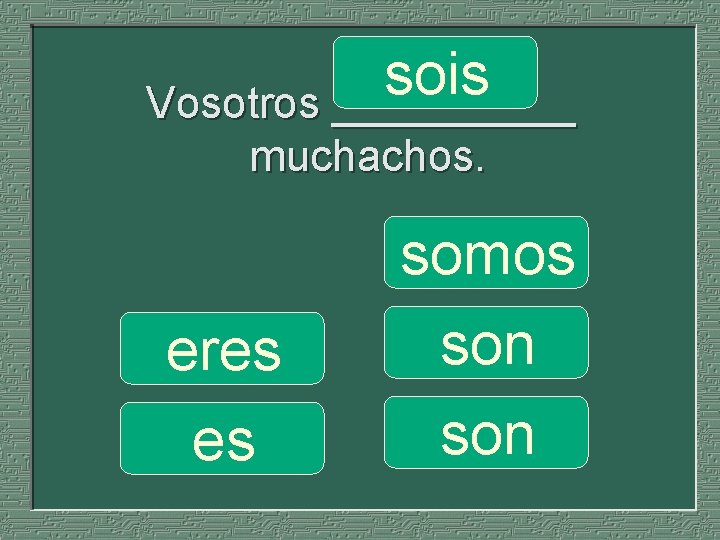 sois Vosotros _____ muchachos. eres es somos son 