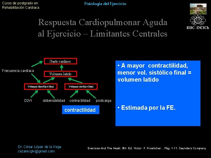 Curso de postgrado en Rehabilitación Cardiaca Fisiología del Ejercicio Respuesta Cardiopulmonar Aguda al Ejercicio