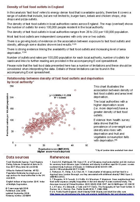 Density of fast food outlets in England In this analysis ‘fast food’ refers to