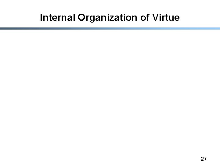 Internal Organization of Virtue 27 