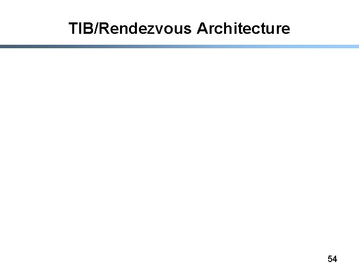 TIB/Rendezvous Architecture 54 